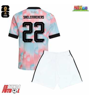 Bélgica Alexis Saelemaekers #22 Segunda Equipación Niños Mundial 2026 Manga Corta (+ Pantalones cortos)